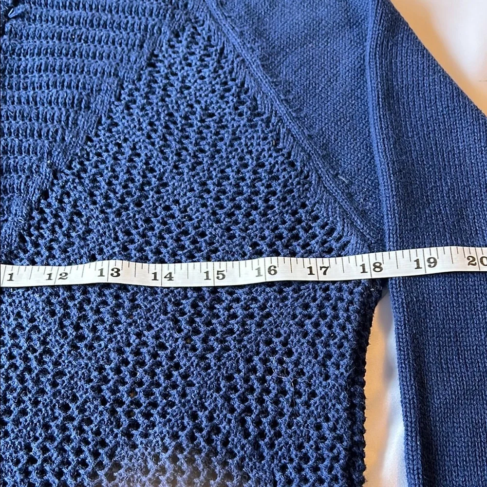 PrAna Sugar Beach Navy Blue Women's Sweater 100% Organic Cotton Beach Sz M EUC - Picture 9 of 10
